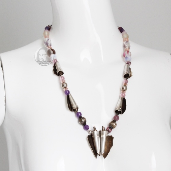 Vintage Necklace Semi Precious Stones Sterling Jeremy & Carrie Gicker 1980s HTF - Picture 2 of 13